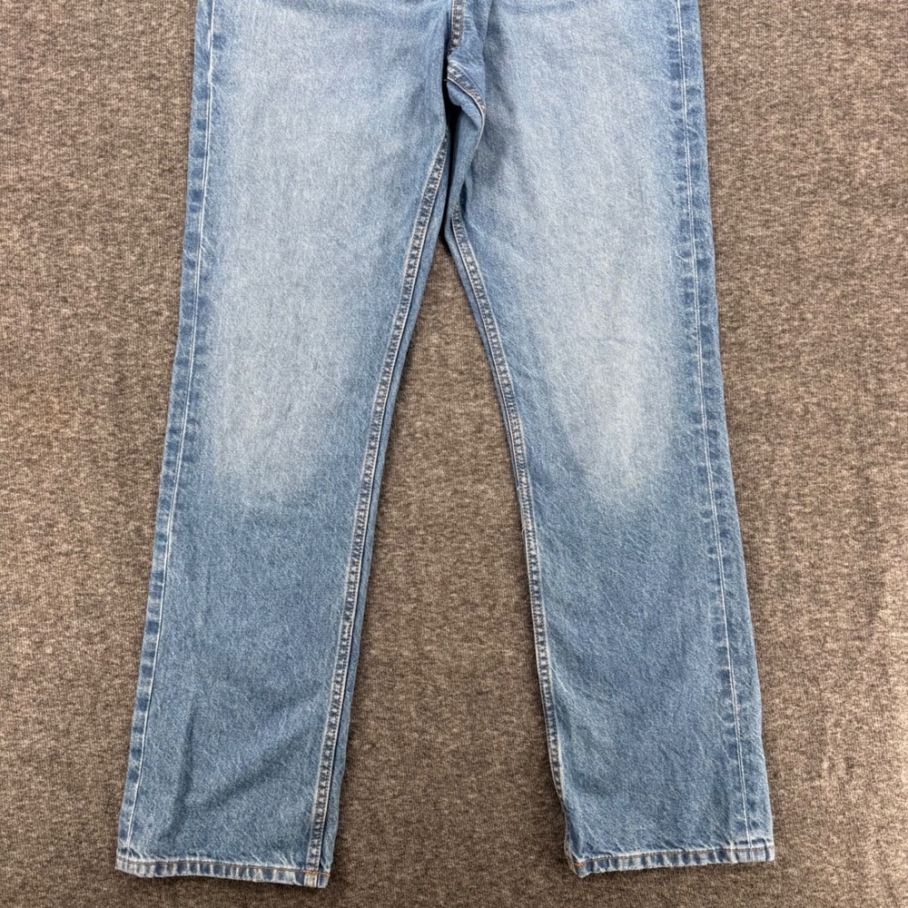 ASOS DESIGN Straight Leg High Rise Jeans Mid Wash Blue 28x32 100% Cotton - Picture 3 of 8